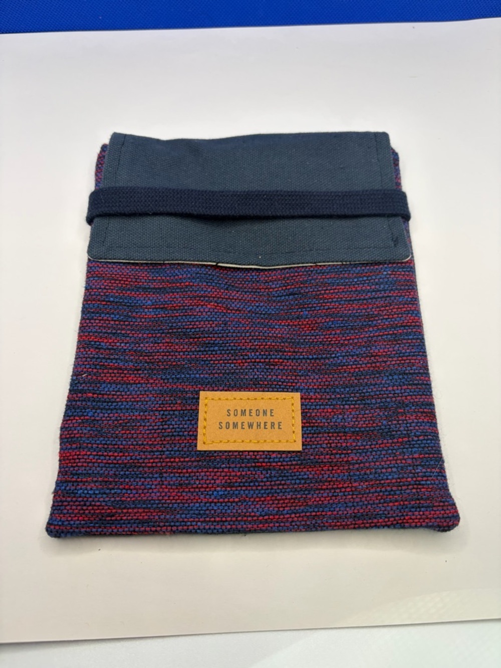 Someone Somewhere for Delta Handmade Woven Red and Blue Travel Pouch/Clutch